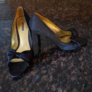Rampage Black Lace Stiletto Size 8.5